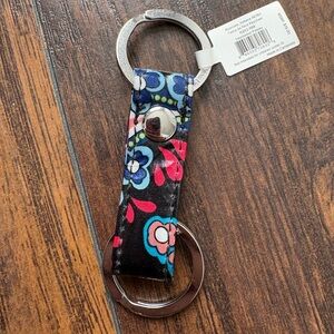 Vera Bradley Floral Blue and Red Keychain